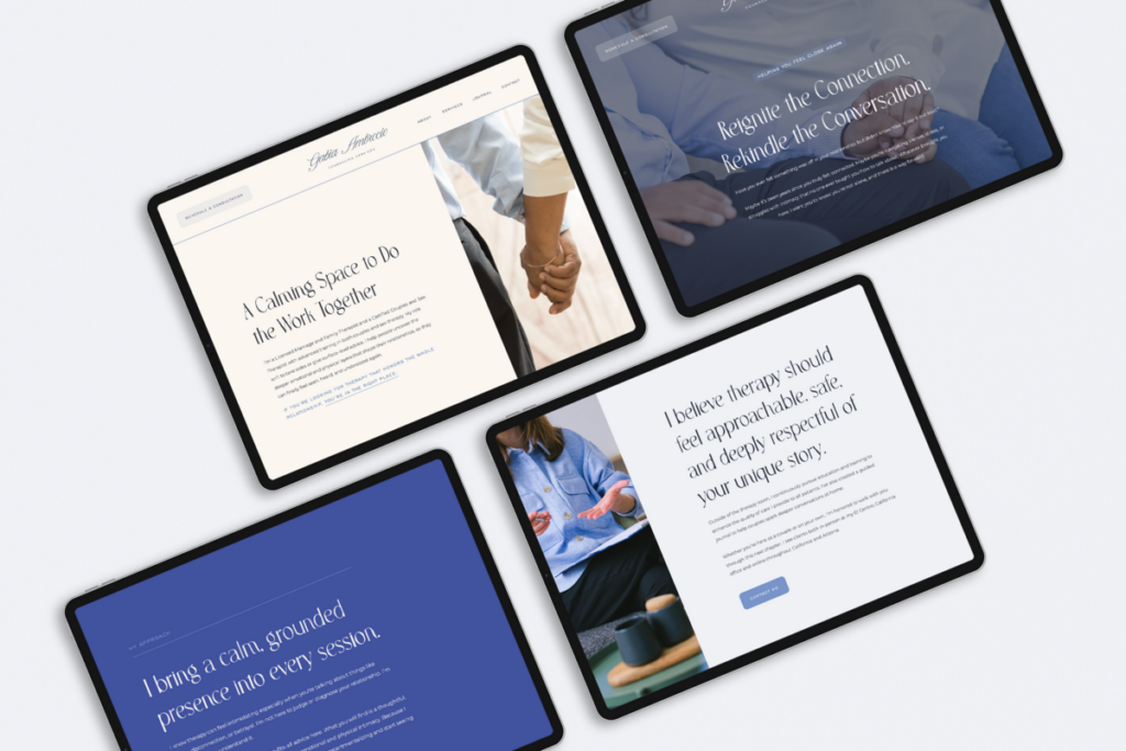 Multiple website layouts displayed on tablet screens, illustrating how a media outlet may introduce a new design and brand identity after a merger or rebrand.